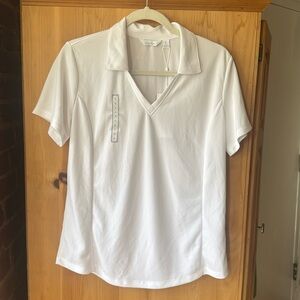 New with Tags Lady Hagen L Golf/Tennis White Shirt Short Sleeve